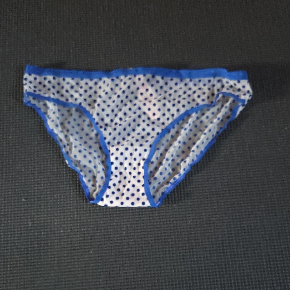 Victoria's Secret Blue and White Polka Dot Panties